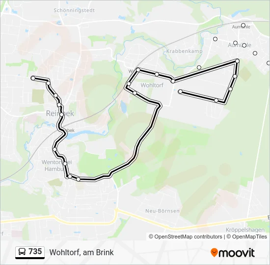 Автобус 735: карта маршрута