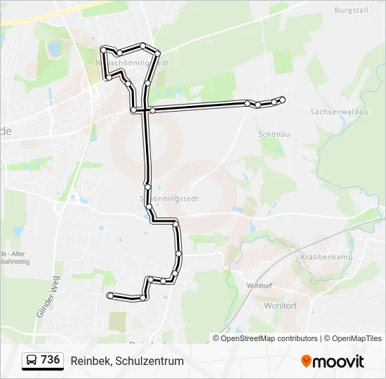 Автобус 736: карта маршрута