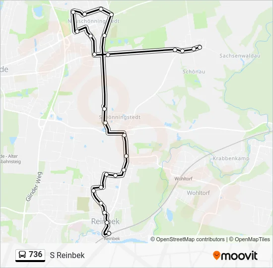 Автобус 736: карта маршрута