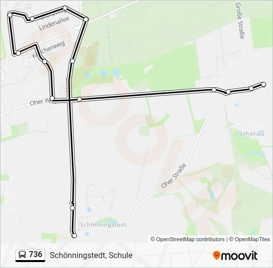 Автобус 736: карта маршрута