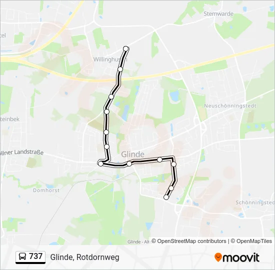 Автобус 737: карта маршрута