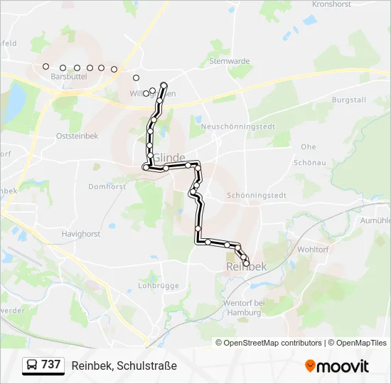 Автобус 737: карта маршрута