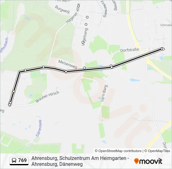 Автобус 769: карта маршрута