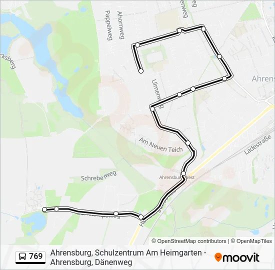 Автобус 769: карта маршрута