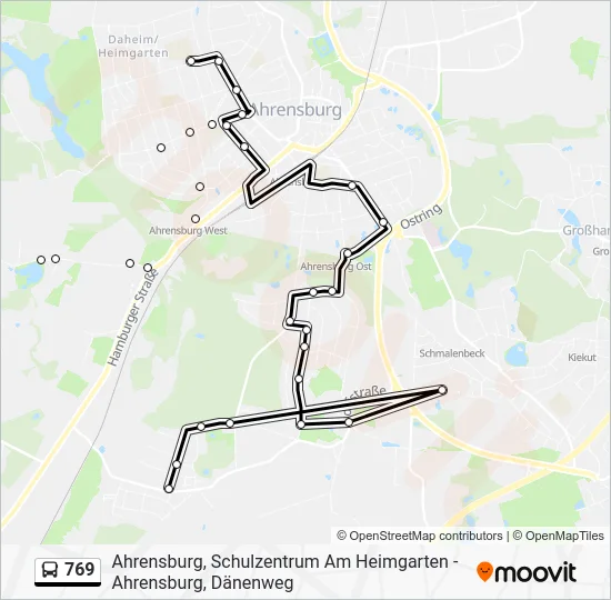 Автобус 769: карта маршрута