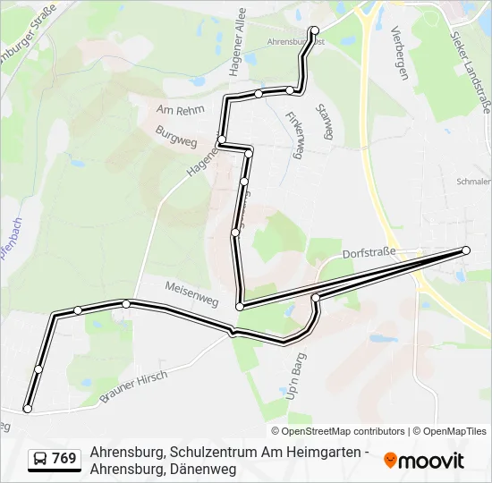 Автобус 769: карта маршрута
