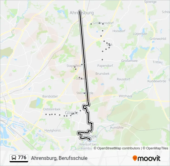 Автобус 776: карта маршрута