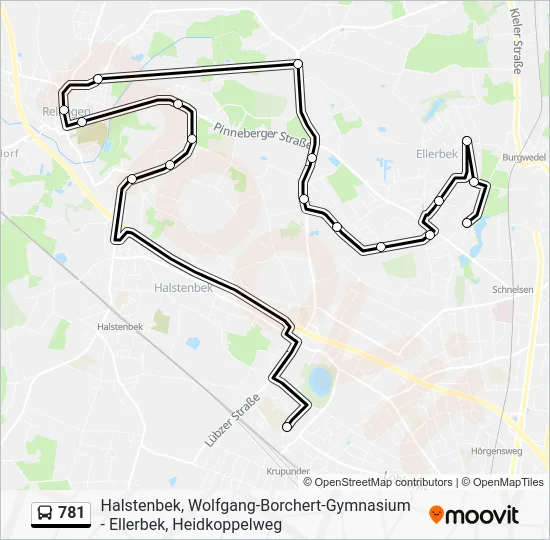 Автобус 781: карта маршрута