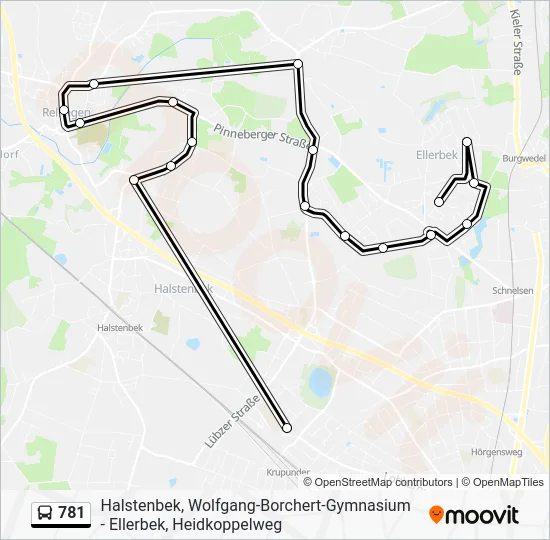 Автобус 781: карта маршрута