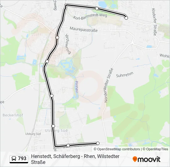 Автобус 793: карта маршрута