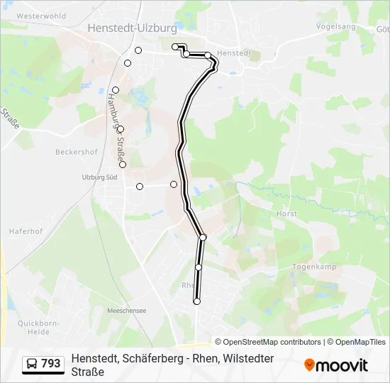 Автобус 793: карта маршрута