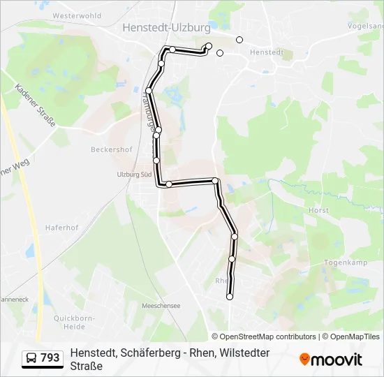 Автобус 793: карта маршрута