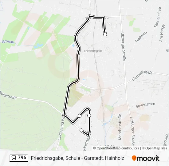 Автобус 796: карта маршрута