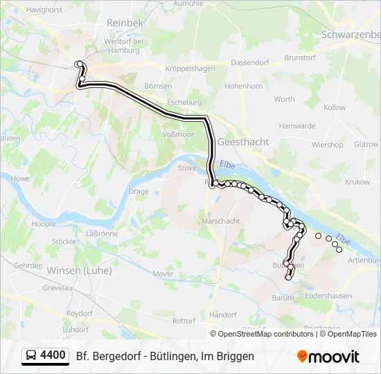 Автобус 4400: карта маршрута
