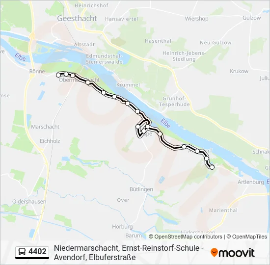 Автобус 4402: карта маршрута