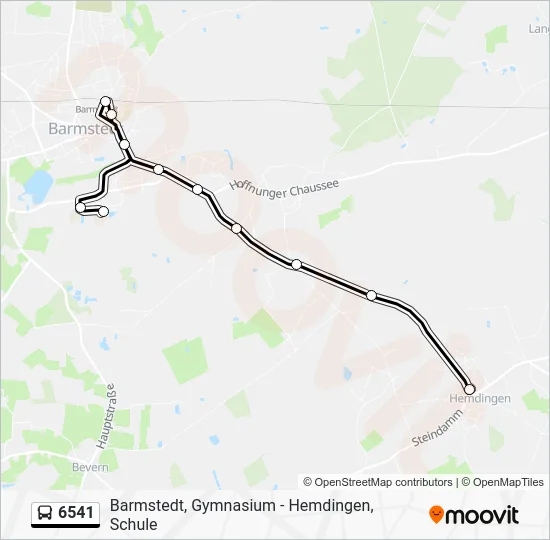 Автобус 6541: карта маршрута