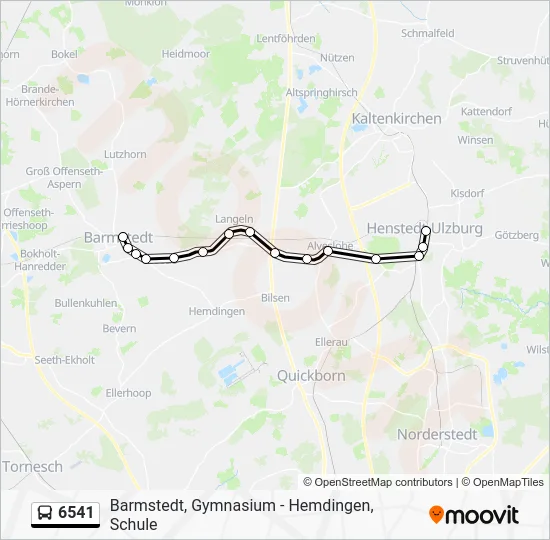 Автобус 6541: карта маршрута