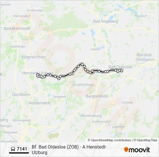 Автобус 7141: карта маршрута