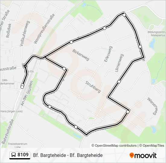 Автобус 8109: карта маршрута