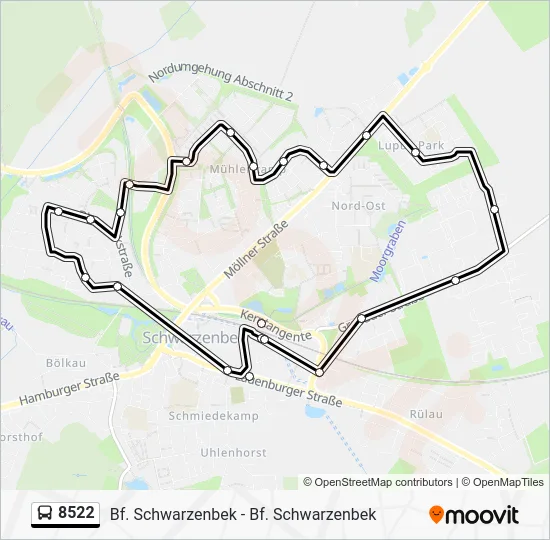 Автобус 8522: карта маршрута