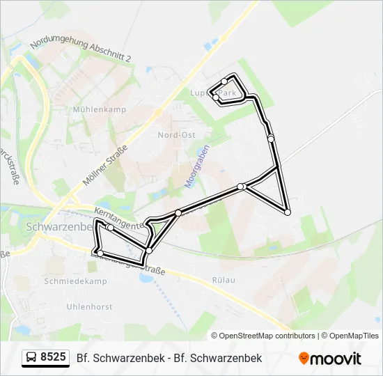 Автобус 8525: карта маршрута