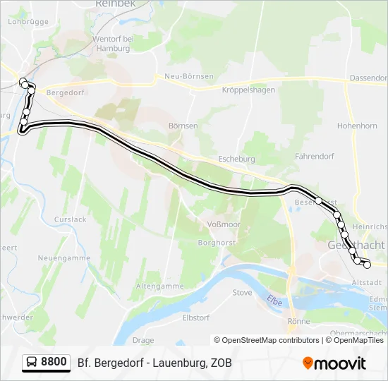 Автобус 8800: карта маршрута