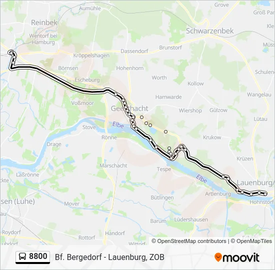 Автобус 8800: карта маршрута