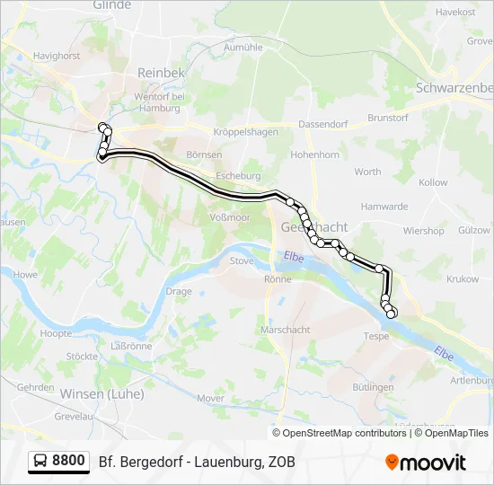 Автобус 8800: карта маршрута