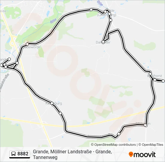 Автобус 8882: карта маршрута