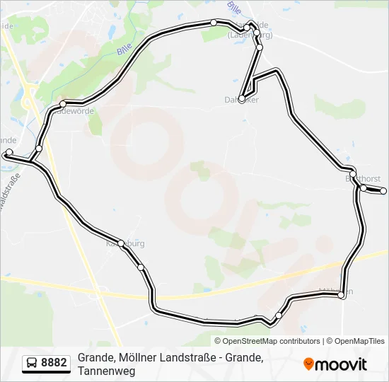 Автобус 8882: карта маршрута