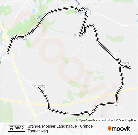 Автобус 8882: карта маршрута