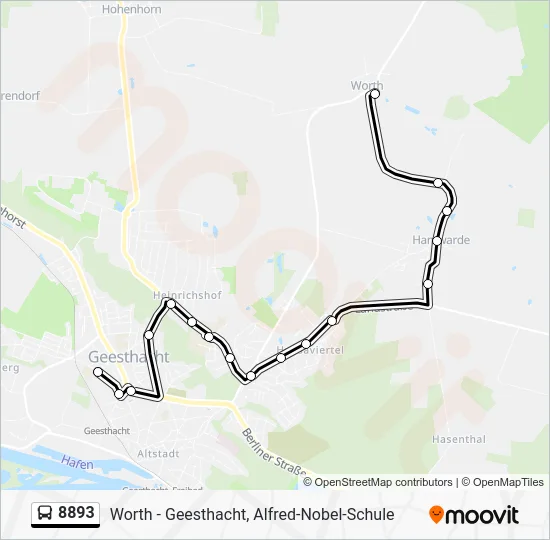 Автобус 8893: карта маршрута