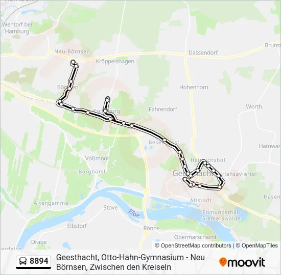 Автобус 8894: карта маршрута