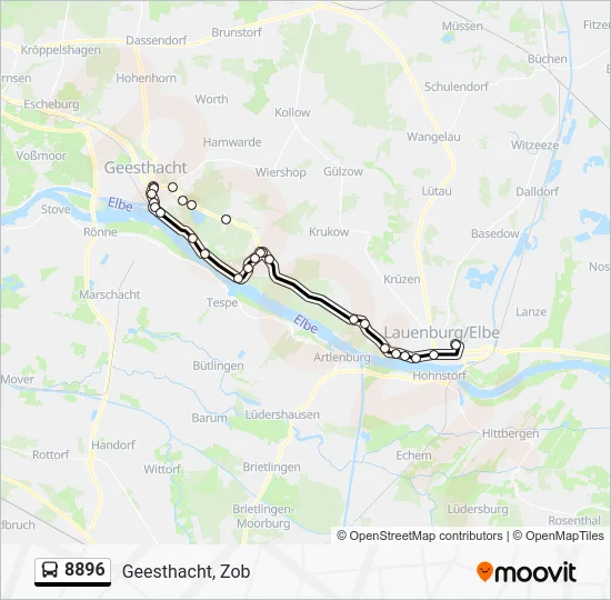 Автобус 8896: карта маршрута