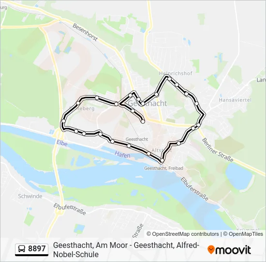 Автобус 8897: карта маршрута