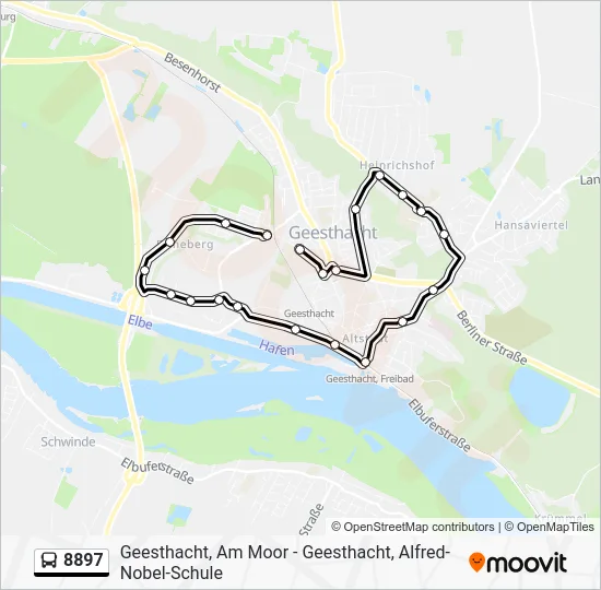 Автобус 8897: карта маршрута