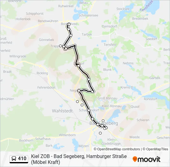 Автобус 410: карта маршрута
