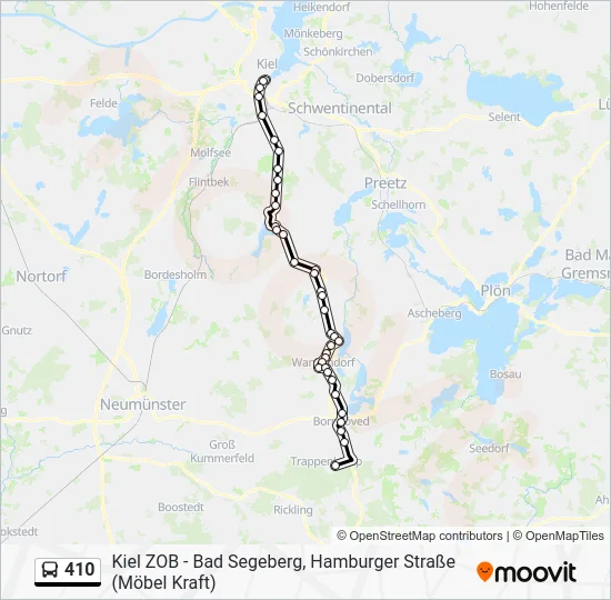 Автобус 410: карта маршрута