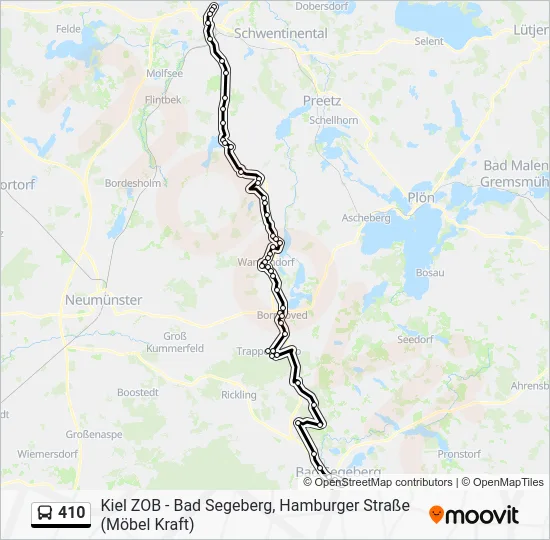 Автобус 410: карта маршрута