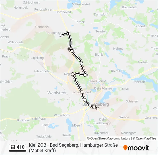 Автобус 410: карта маршрута