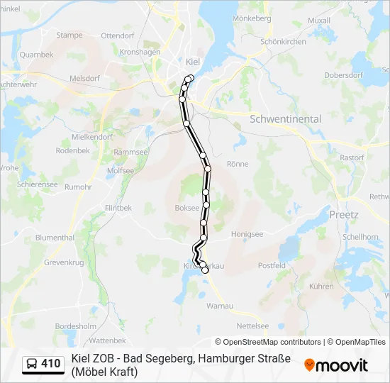 Автобус 410: карта маршрута