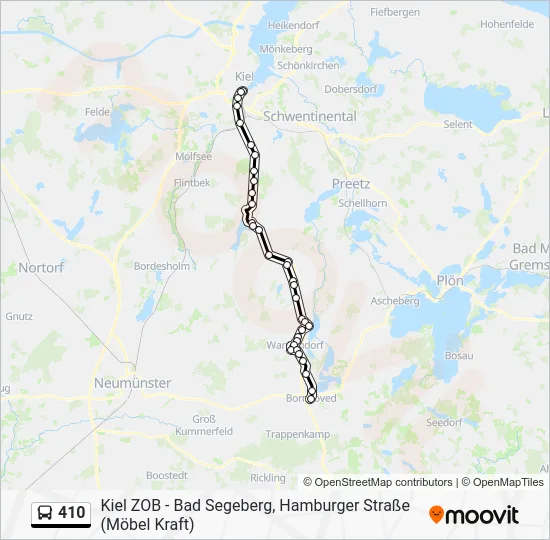 Автобус 410: карта маршрута