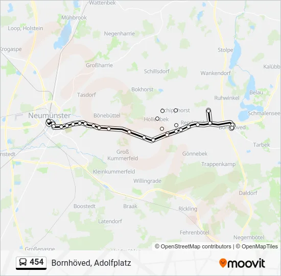 Автобус 454: карта маршрута