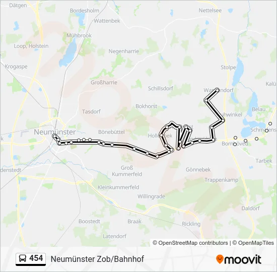 Автобус 454: карта маршрута
