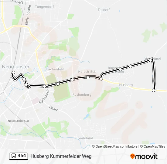 Автобус 454: карта маршрута