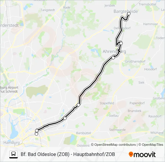 Автобус SEV RB81: карта маршрута
