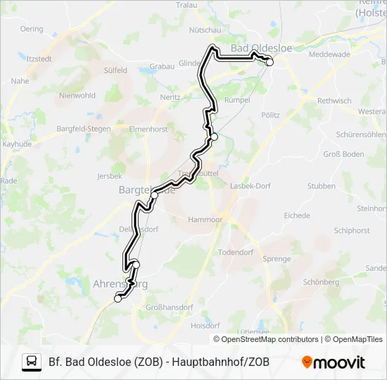 Автобус SEV RB81: карта маршрута
