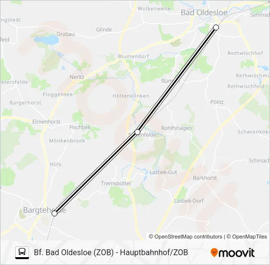 Автобус SEV RB81: карта маршрута