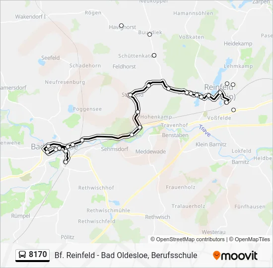 Автобус 8170: карта маршрута