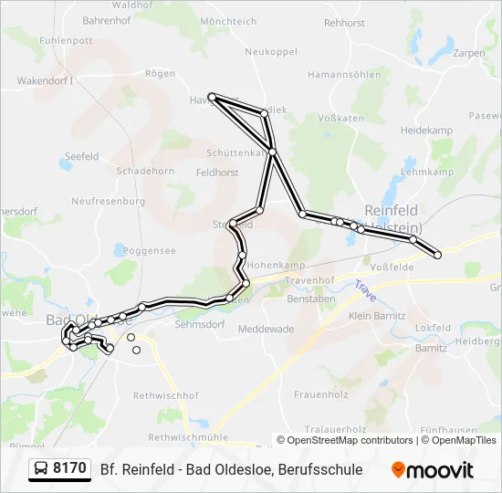 Автобус 8170: карта маршрута